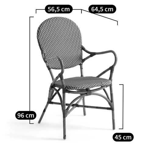 Кресло плетеное из ротанга Ronald Black White Rattan Chair в Волгограде