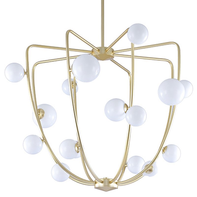 Люстра Cherry Bomb Cage Chandelier CB.36.01 Латунь Прозрачный белый Люстра Cherry Bomb Cage Chandelier CB.36.01 Латунь Прозрачный белый в Волгограде | Loft Concept