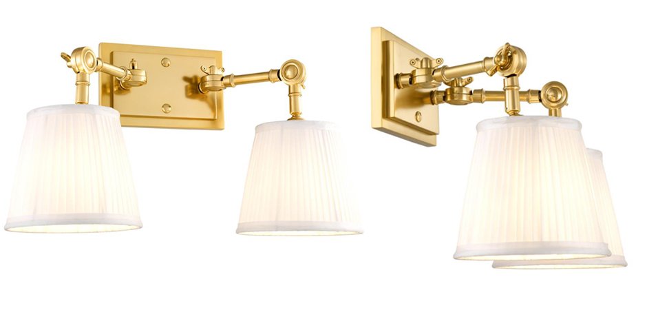 Бра Wall Lamp Wentworth Double Gold+White Бра Wall Lamp Wentworth Double Gold+White - Loft-Concept в Волгограде