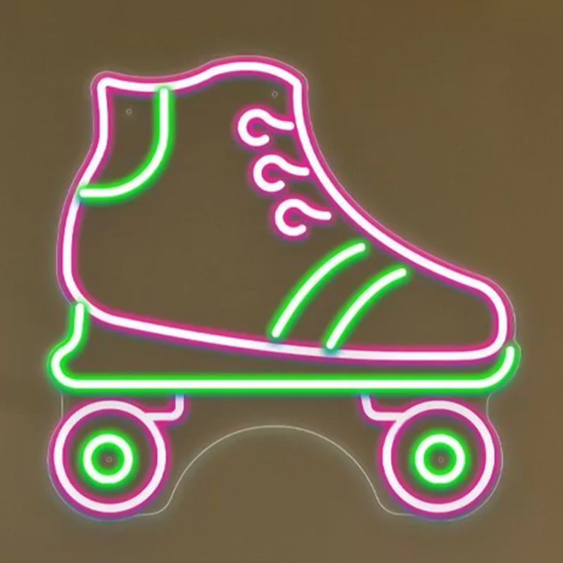 Неоновая настенная лампа Rollers Neon Wall Lamp Прозрачный Зеленый Розовый в Волгограде | Loft Concept 