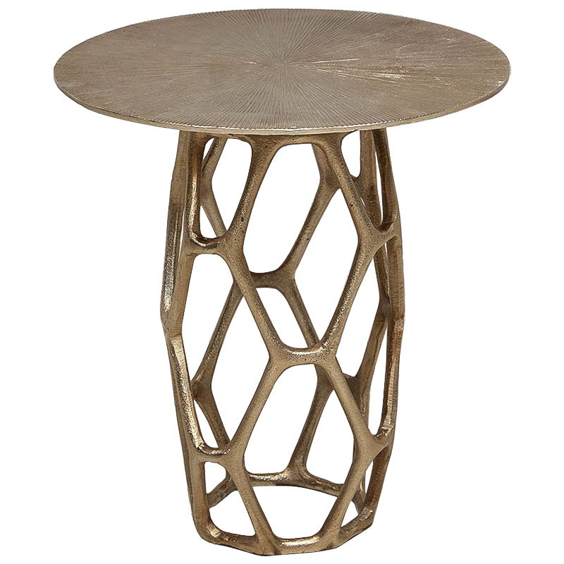 Круглый приставной столик из металла Mahdi Side Table Винтажное Темное Золото  в Волгограде | Loft Concept 