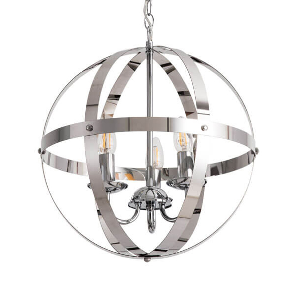 Люстра Metal Stripes Ball Хром Люстра Metal Stripes Ball Хром в Волгограде | Loft Concept