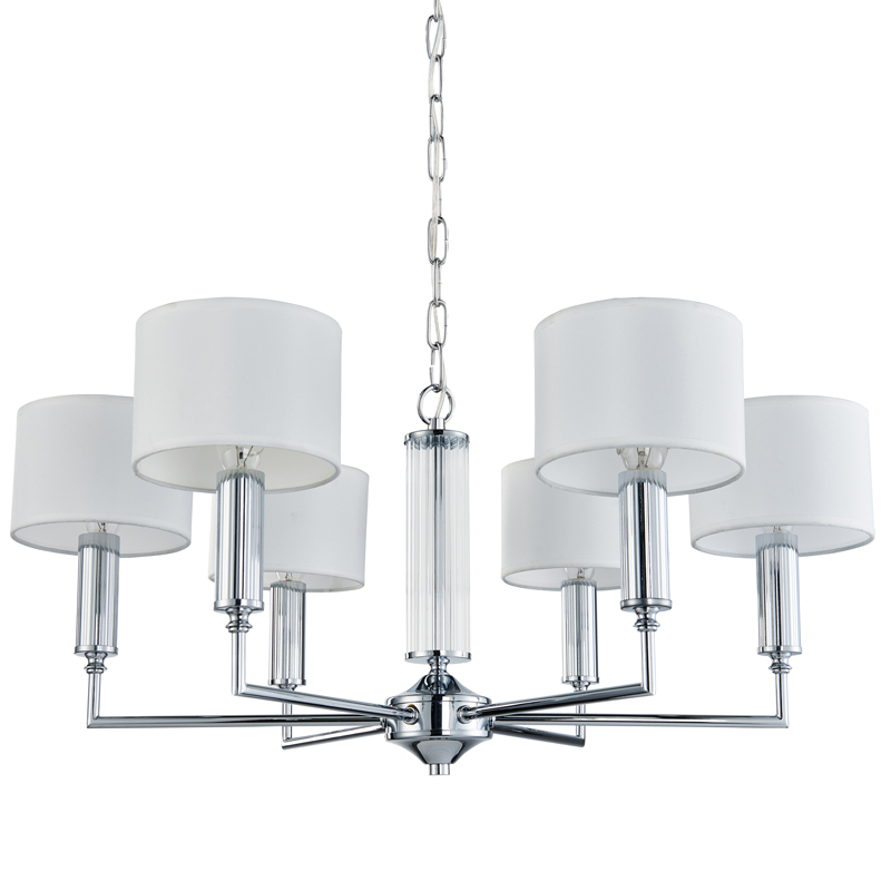 Люстра Laurent Chandelier white 66 Хром Белый Прозрачный в Волгограде | Loft Concept 