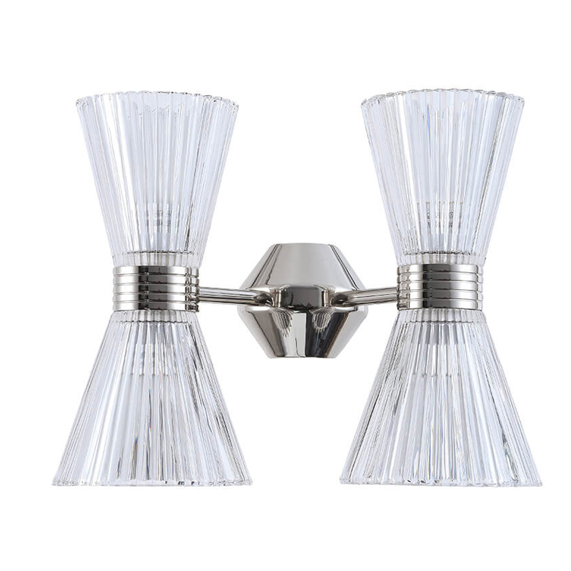 Бра Glass Horn Light matt nickel 4 Никель Сатин Прозрачное Стекло Бра Glass Horn Light matt nickel 4 Никель Сатин Прозрачное Стекло в Волгограде | Loft Concept