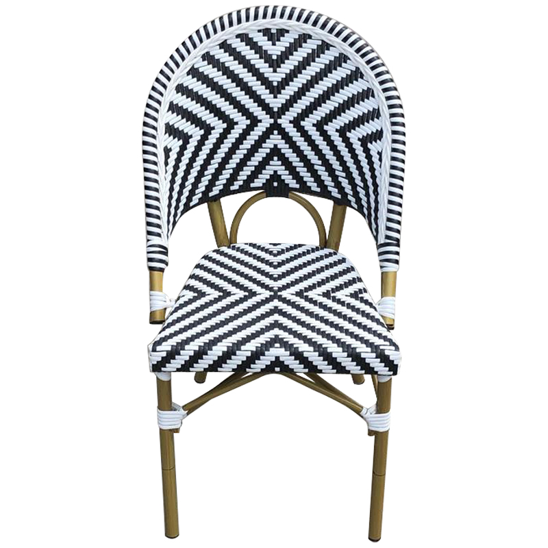 Стул ротанг Wicker Camille Rattan Chair Древесина Черно-белый Стул ротанг Wicker Camille Rattan Chair Древесина Черно-белый в Волгограде | Loft Concept