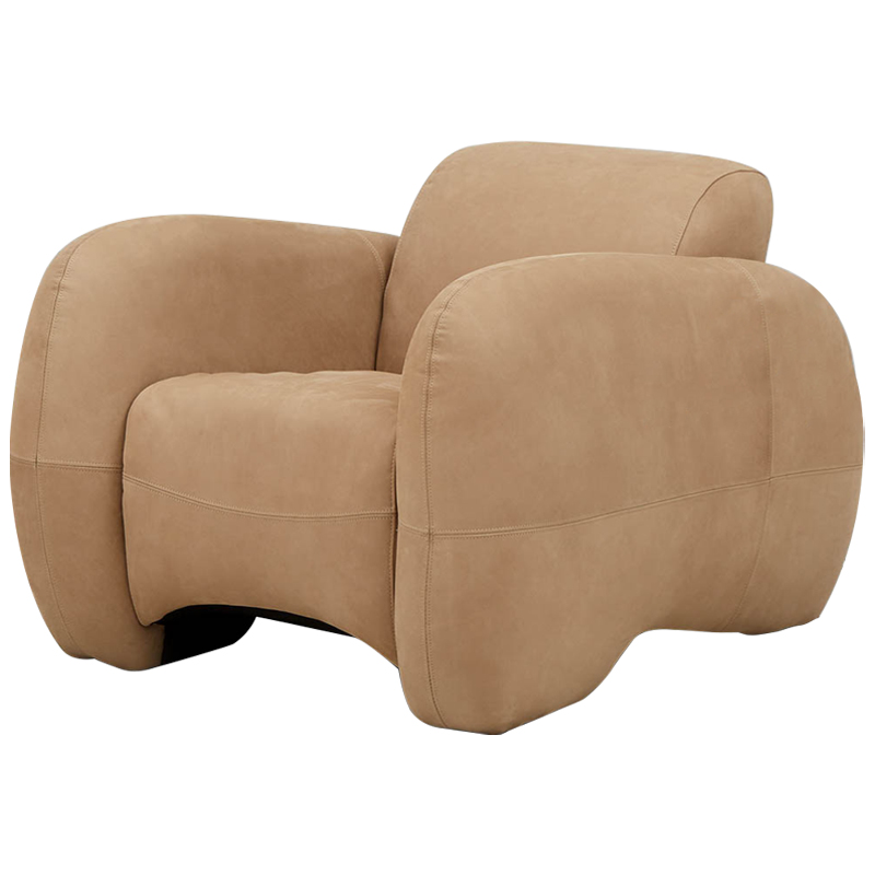Кресло Bruno Cozy Leather Armchair Песочный Кресло Bruno Cozy Leather Armchair Песочный в Волгограде | Loft Concept
