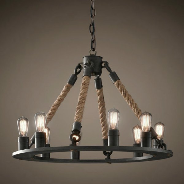 Люстра Loft Old Castle Rope Chandelier Черный Люстра Loft Old Castle Rope Chandelier Черный в Волгограде | Loft Concept