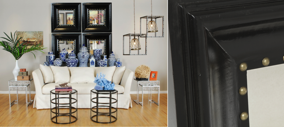 Зеркало настенное состаренное Black Foursquare Зеркало настенное состаренное Black Foursquare - Loft-Concept в Волгограде