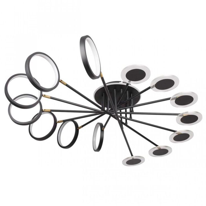 Люстра светодиодная BENDIK LIGHTING Black 14 плафонов Черный Прозрачный Люстра светодиодная BENDIK LIGHTING Black 14 плафонов Черный Прозрачный в Волгограде | Loft Concept