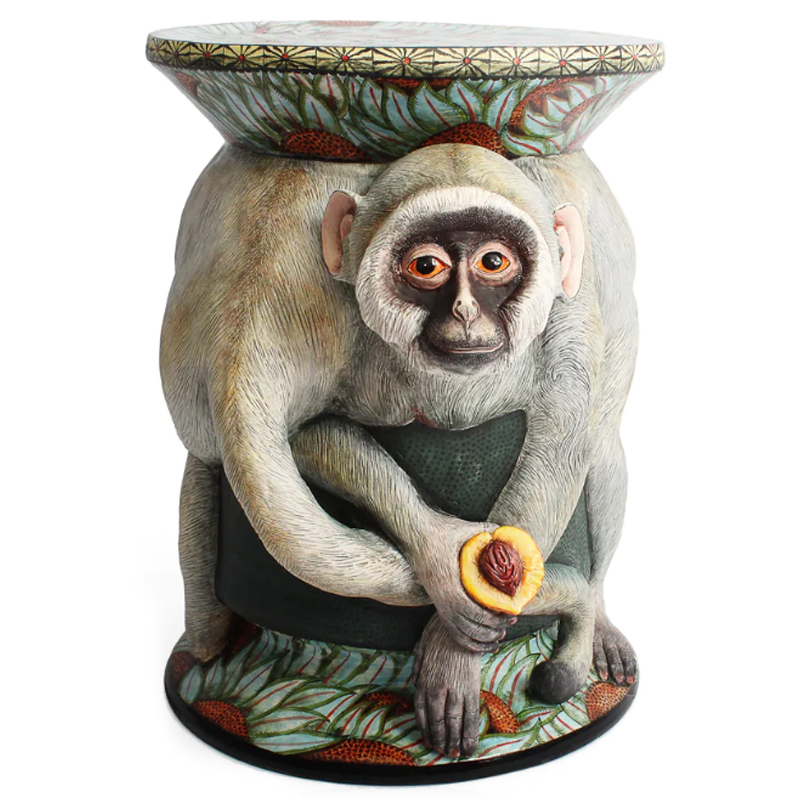 Табурет Обезьяна с фруктом ручная работа Monkey Side Table Серый Табурет Обезьяна с фруктом ручная работа Monkey Side Table Серый в Волгограде | Loft Concept