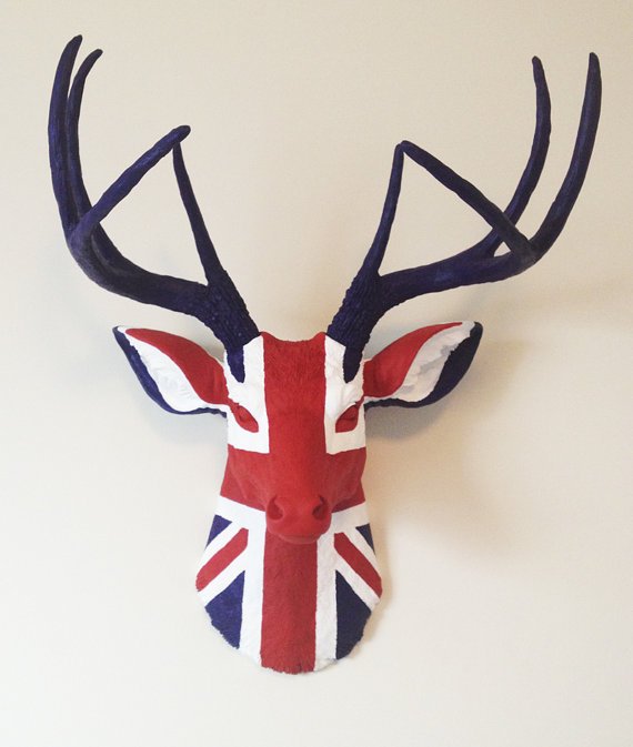 Голова оленя - Union jack Черный Голова оленя - Union jack Черный в Волгограде | Loft Concept