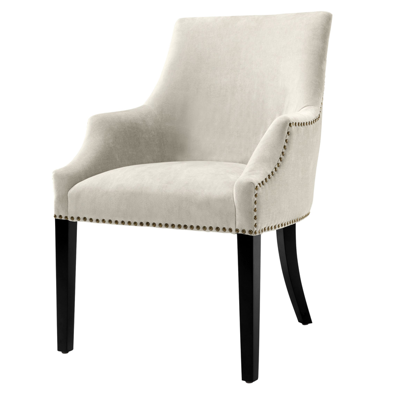 Стул Eichholtz Dining Chair Legacy sand Молочный Черный Латунь Античная полированная Стул Eichholtz Dining Chair Legacy sand Молочный Черный Латунь Античная полированная в Волгограде | Loft Concept