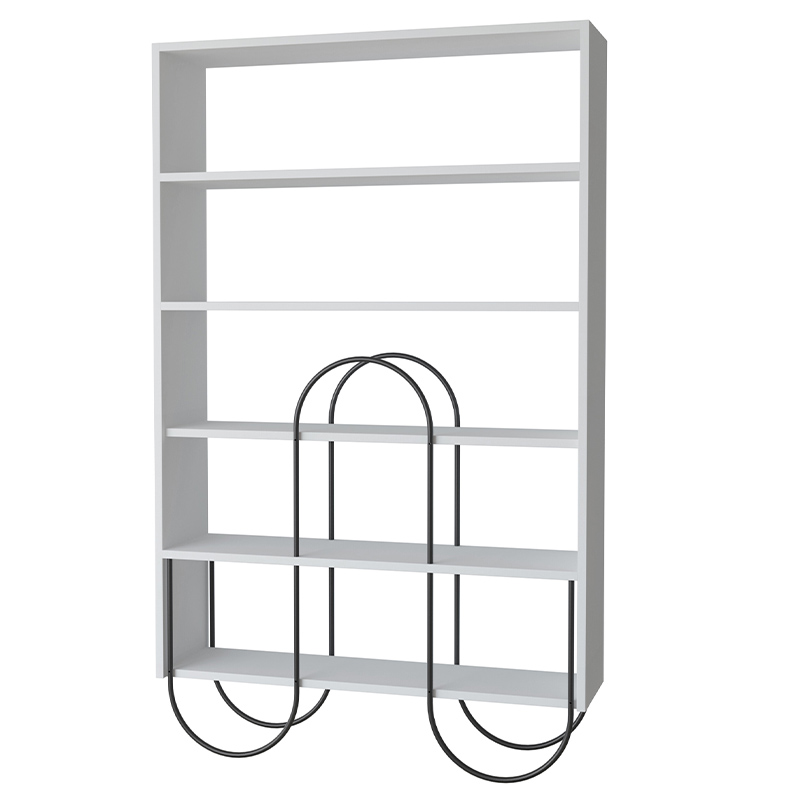 Стеллаж прямой белый с 5-ю открытыми полками NORFOLK BOOKCASE WHITE Черный Белый Стеллаж прямой белый с 5-ю открытыми полками NORFOLK BOOKCASE WHITE Черный Белый в Волгограде | Loft Concept