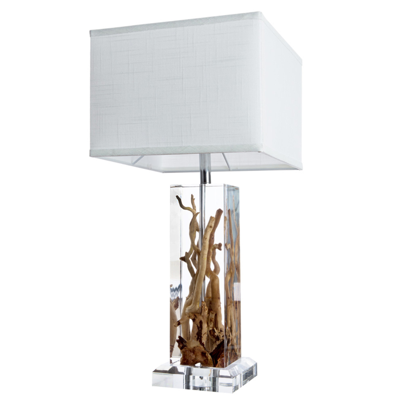 Настольная лампа Kisimi Table Lamp II Белый Коричневый Хром Настольная лампа Kisimi Table Lamp II Белый Коричневый Хром в Волгограде | Loft Concept
