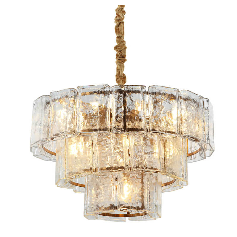 Люстра многоярусная Textured Glass Chandelier D60 Бронза Прозрачное Стекло Люстра многоярусная Textured Glass Chandelier D60 Бронза Прозрачное Стекло в Волгограде | Loft Concept