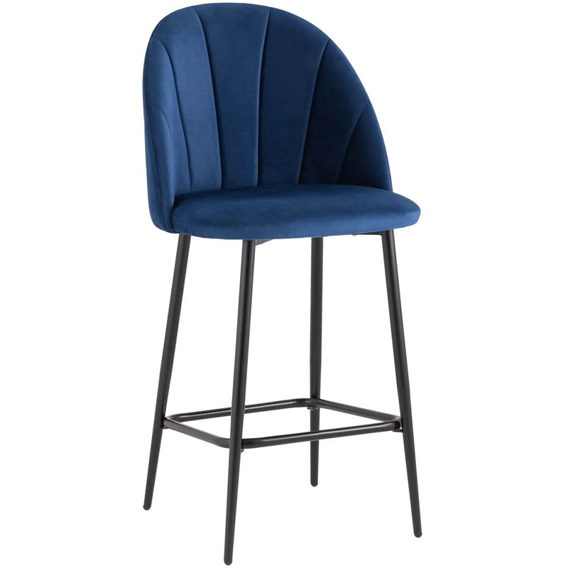 Барный Стул Balsari S Chair Синий Велюр Синий Черный Барный Стул Balsari S Chair Синий Велюр Синий Черный в Волгограде | Loft Concept