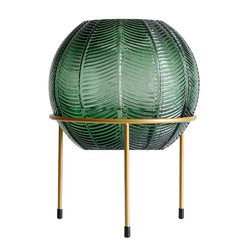 Ваза на подставке Vase Golden Throat Ball Зеленый Золотой Ваза на подставке Vase Golden Throat Ball Зеленый Золотой в Волгограде | Loft Concept