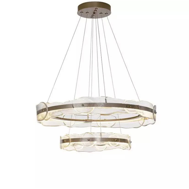 Люстра golden 2 RING horizontal chandelier Прозрачный Латунь Люстра golden 2 RING horizontal chandelier Прозрачный Латунь в Волгограде | Loft Concept