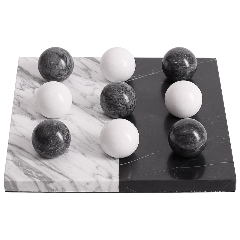 Аксессуар для интерьера Marble Board and Balls Черный Мрамор Nero Белый Мрамор Bianco Белый Аксессуар для интерьера Marble Board and Balls Черный Мрамор Nero Белый Мрамор Bianco Белый в Волгограде | Loft Concept