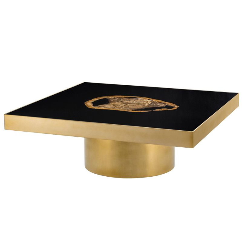 Кофейный стол Eichholtz Coffee Table Villirs матовое золото Черный Коричневый Кофейный стол Eichholtz Coffee Table Villirs матовое золото Черный Коричневый в Волгограде | Loft Concept