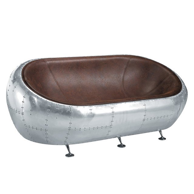 Диван Canape Egg Aviator sofa Алюминий Коричневый Диван Canape Egg Aviator sofa Алюминий Коричневый в Волгограде | Loft Concept