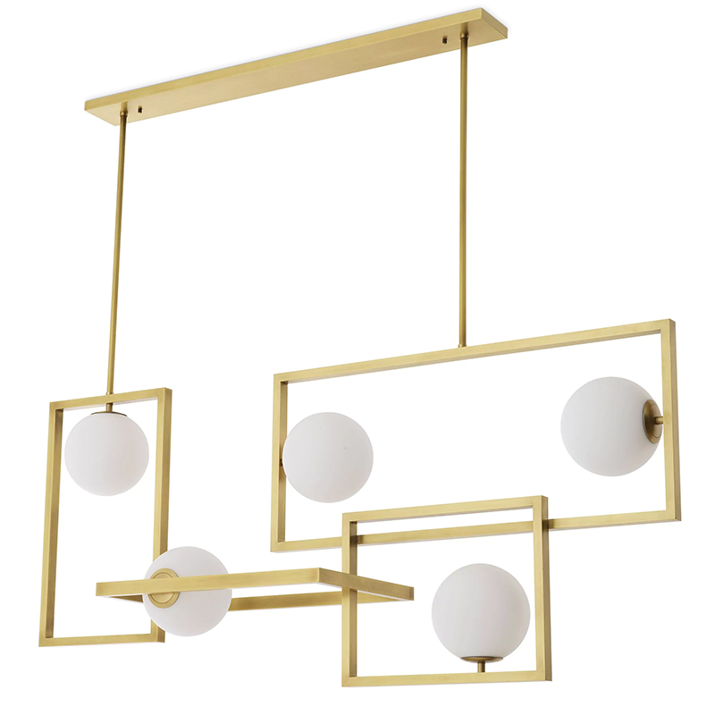 Люстра Eichholtz Chandelier Erasmus Золотой Белое матовое стекло Люстра Eichholtz Chandelier Erasmus Золотой Белое матовое стекло в Волгограде | Loft Concept