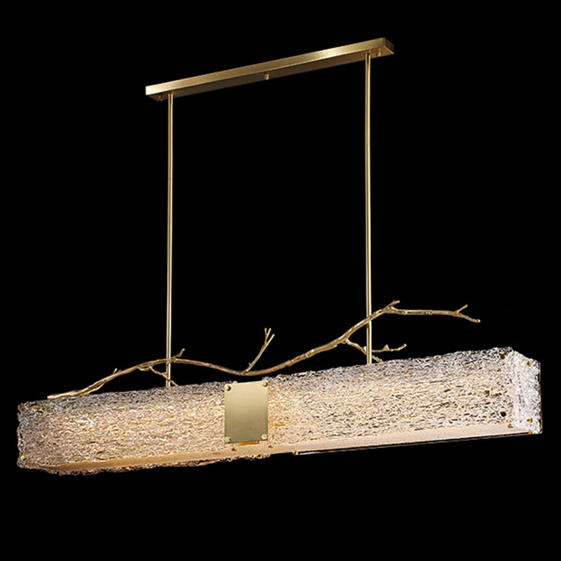 Линейная люстра Golden Branch Glass Chandelier Золотой Прозрачное Стекло Линейная люстра Golden Branch Glass Chandelier Золотой Прозрачное Стекло в Волгограде | Loft Concept