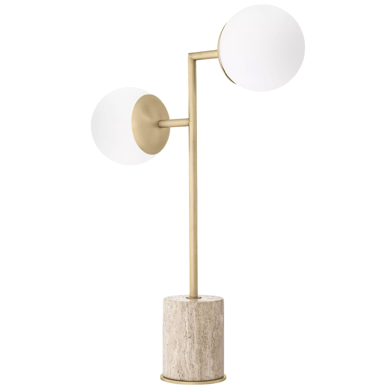 Настольная лампа Eichholtz Table Lamp Zanotta Бежево-серый Латунь Белый Настольная лампа Eichholtz Table Lamp Zanotta Бежево-серый Латунь Белый в Волгограде | Loft Concept