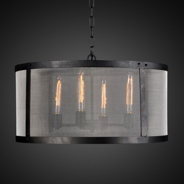 Люстра RH Riveted Mesh Chandelier Round Черный Люстра RH Riveted Mesh Chandelier Round Черный в Волгограде | Loft Concept