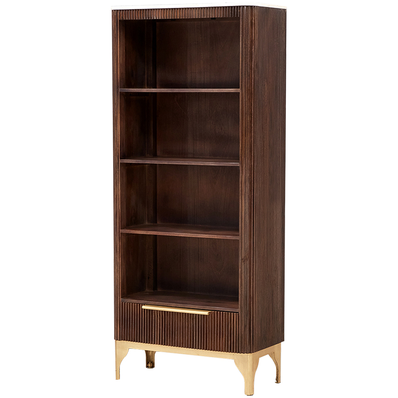 Стеллаж Emmett Wood Rack Коричневый Латунь Белый Стеллаж Emmett Wood Rack Коричневый Латунь Белый в Волгограде | Loft Concept