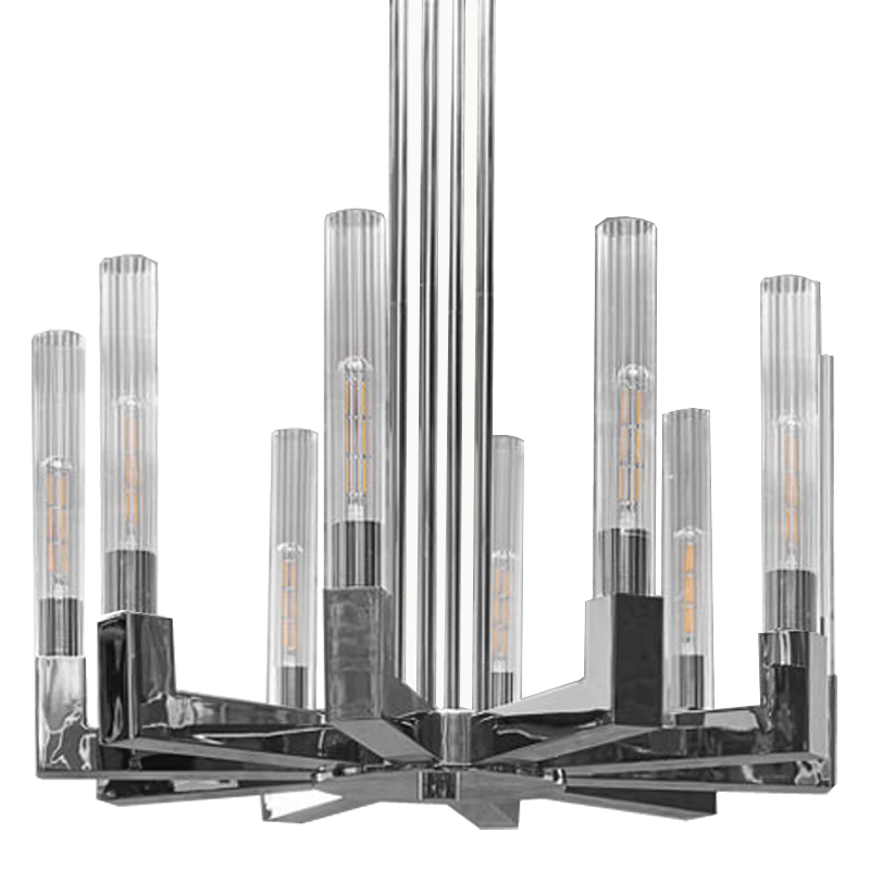 Люстра RH CANELLE Round Chandelier 10 Modern Chrome Хром Люстра RH CANELLE Round Chandelier 10 Modern Chrome Хром в Волгограде | Loft Concept