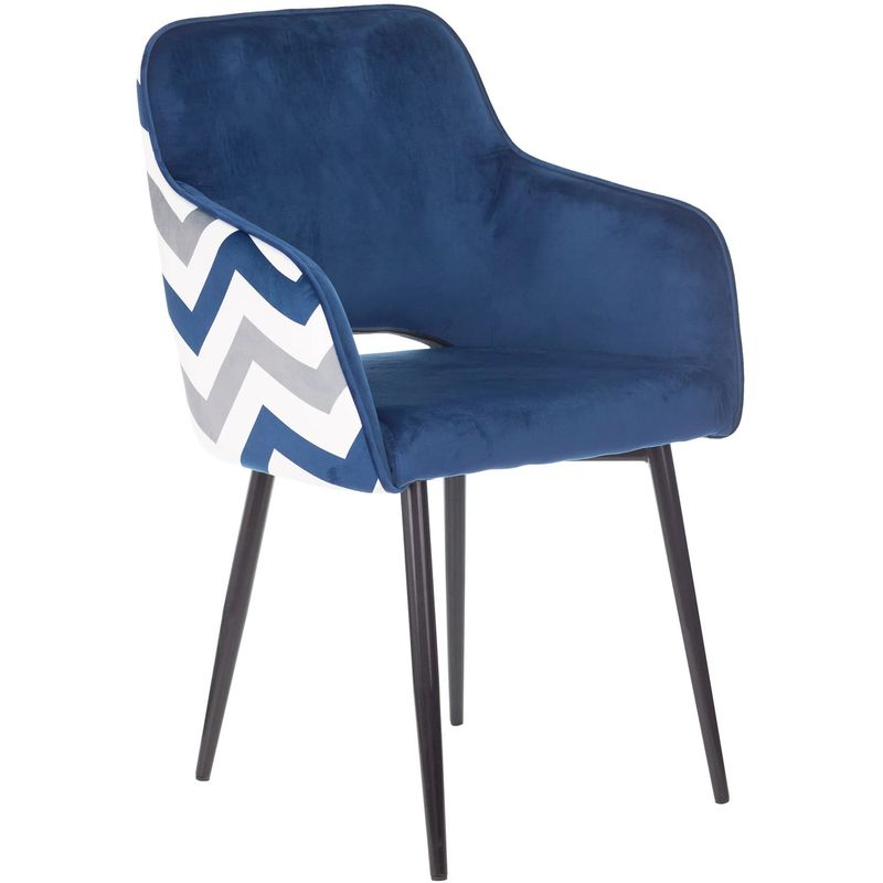 Стул SHARRON Chair Сапфировый Зигзаг Синий Белый Черный Стул SHARRON Chair Сапфировый Зигзаг Синий Белый Черный в Волгограде | Loft Concept