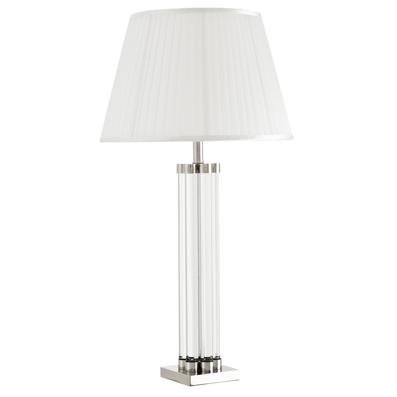 Настольная лампа Eichholtz Table Lamp Longchamp Прозрачный Белый Никель Настольная лампа Eichholtz Table Lamp Longchamp Прозрачный Белый Никель в Волгограде | Loft Concept