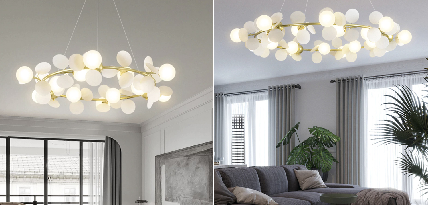 Люстра MATISSE Chandelier circle white - фото