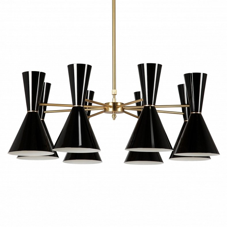 Люстра CAIRO Chandelier 8 Arm black Черный Латунь Люстра CAIRO Chandelier 8 Arm black Черный Латунь в Волгограде | Loft Concept
