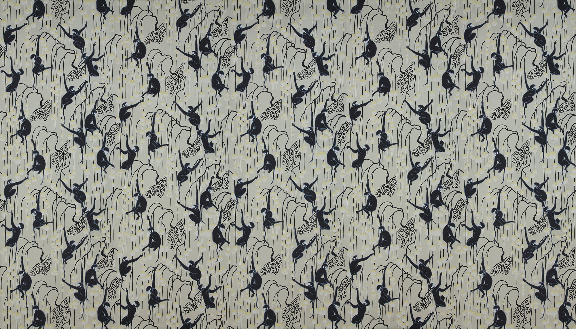 Обои ручная роспись Deco Monkeys Terracotta on Icefield dyed silk Обои ручная роспись Deco Monkeys Terracotta on Icefield dyed silk - постер Loft-Concept в Волгограде