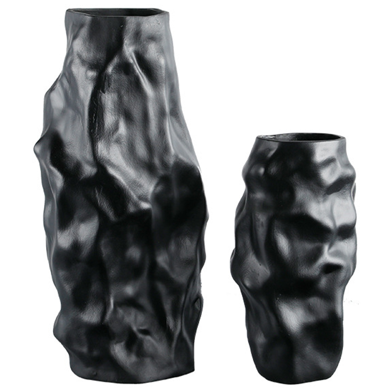 Ваза Crumpled Black Vase Черный Ваза Crumpled Black Vase Черный в Волгограде | Loft Concept
