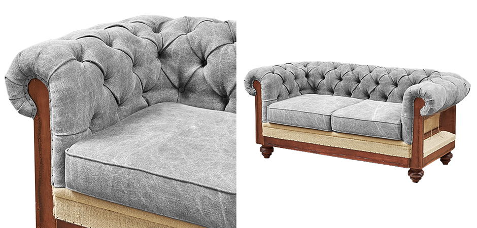 Диван Deconstructed Chesterfield Sofa double Gray Диван Deconstructed Chesterfield Sofa double Gray - Loft-Concept в Волгограде