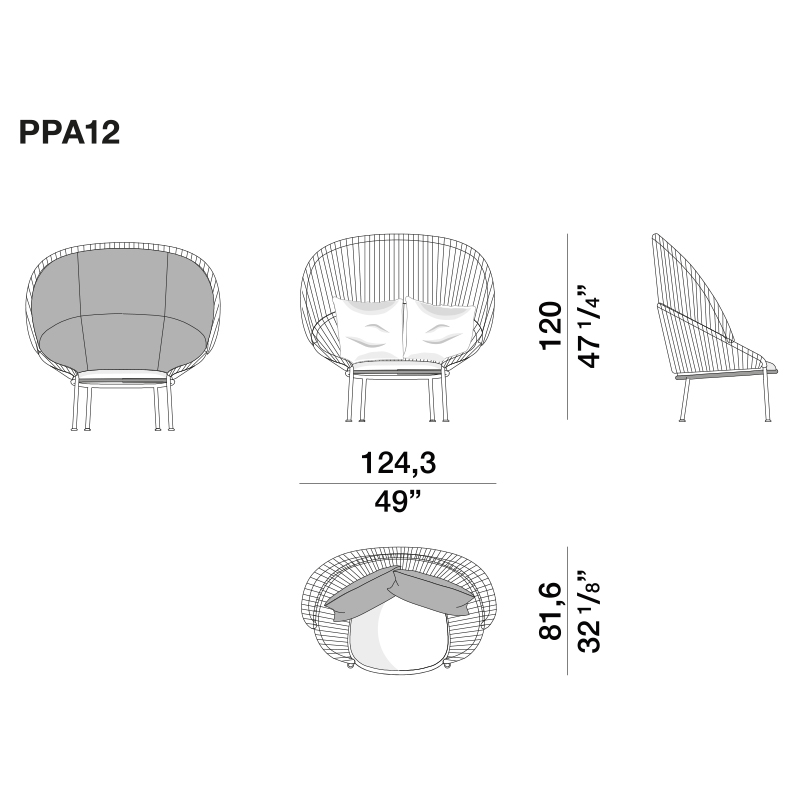 Дизайнерское уличное кресло с веревочной спинкой PETALO Armchair Дизайнерское уличное кресло с веревочной спинкой PETALO Armchair в Волгограде