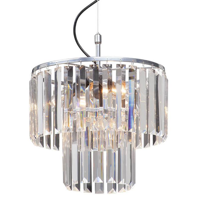 Люстра ODEON CLEAR GLASS 2-TIER  Chrome прозрачное стекло D 31 Хром в Волгограде | Loft Concept 