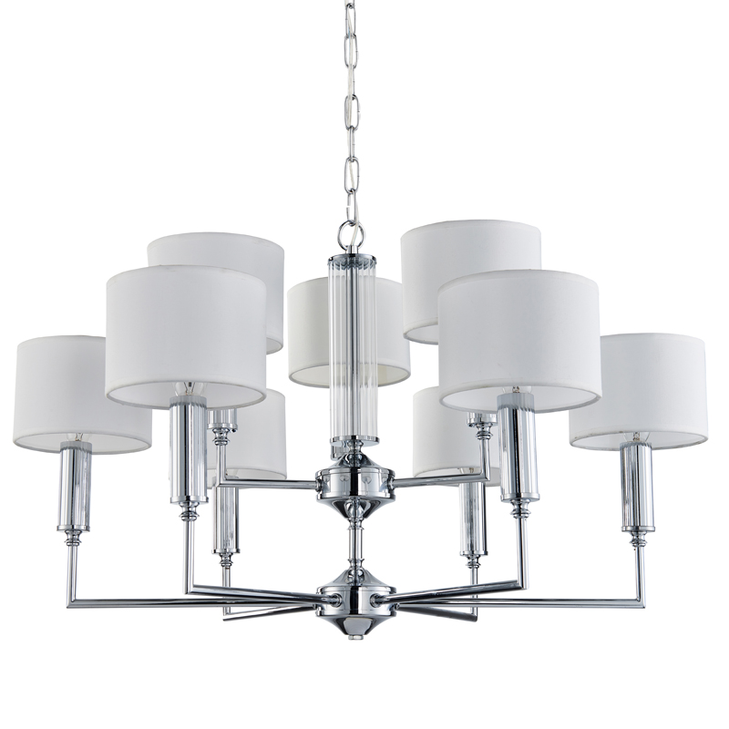 Люстра Laurent Chandelier white 71 Хром Белый Прозрачный в Волгограде | Loft Concept 
