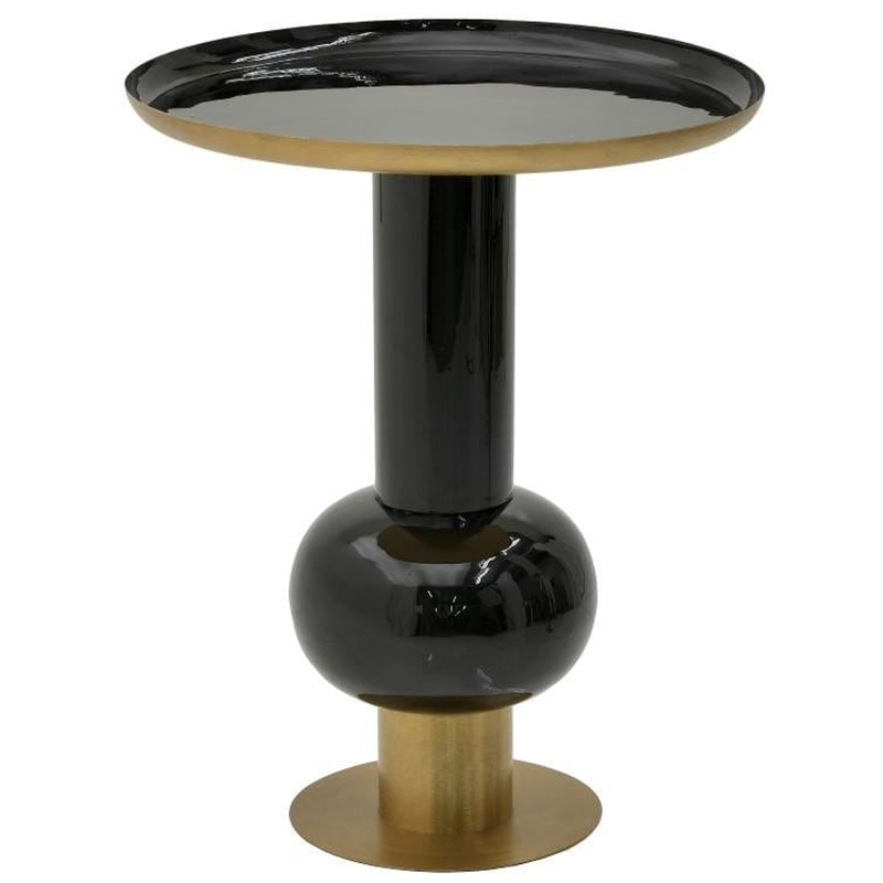 Круглый металлический приставной стол Calem Side Table Gold Black Золотой Черный Круглый металлический приставной стол Calem Side Table Gold Black Золотой Черный в Волгограде | Loft Concept