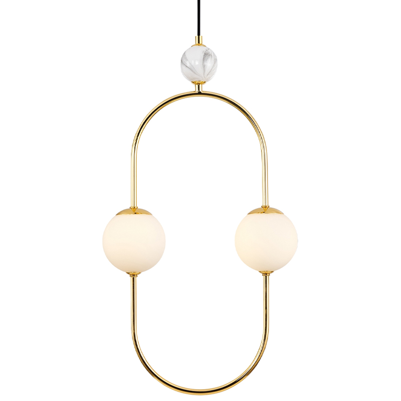 Подвесной светильник White Marble Decor 2 Лампы Белый Золотой Черный Белый Мрамор Bianco Подвесной светильник White Marble Decor 2 Лампы Белый Золотой Черный Белый Мрамор Bianco в Волгограде | Loft Concept