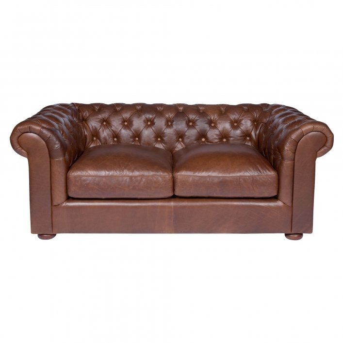 Диван Chesterfield 2 seats Коричневый Черный в Волгограде | Loft Concept 