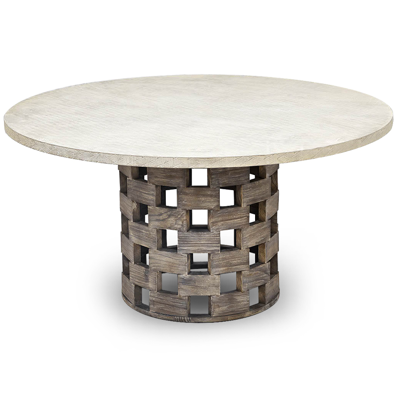 Обеденный стол Wicker Bricks Table Коричневый винтаж Молочный Обеденный стол Wicker Bricks Table Коричневый винтаж Молочный в Волгограде | Loft Concept