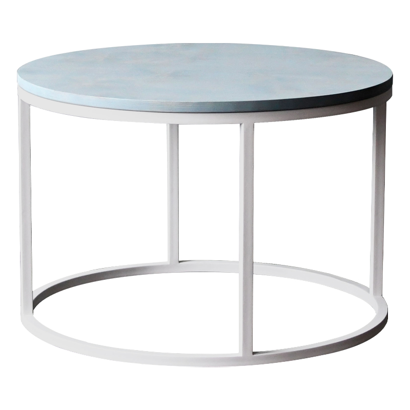 Кофейный стол Joyner Industrial Metal Rust Coffee Table Светло-голубой Белый Кофейный стол Joyner Industrial Metal Rust Coffee Table Светло-голубой Белый в Волгограде | Loft Concept
