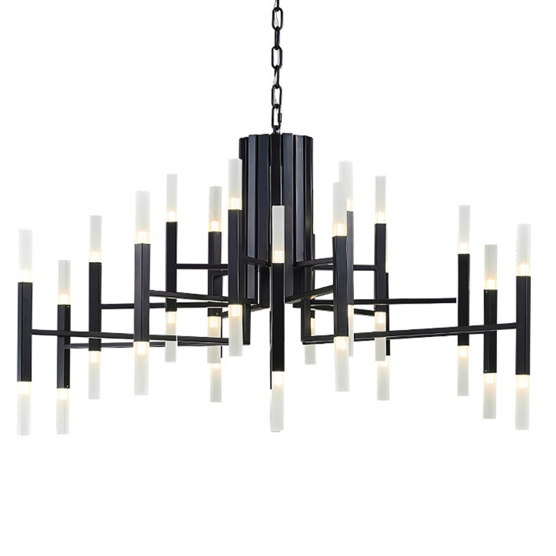 Люстра ALMA LIGHT BARCELONA Black Черный Белое матовое стекло Люстра ALMA LIGHT BARCELONA Black Черный Белое матовое стекло в Волгограде | Loft Concept