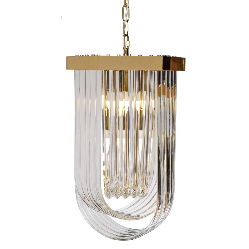 Люстра Retro FROZEN GLASS gold 4 lamp Глянцевое золото Люстра Retro FROZEN GLASS gold 4 lamp Глянцевое золото в Волгограде | Loft Concept