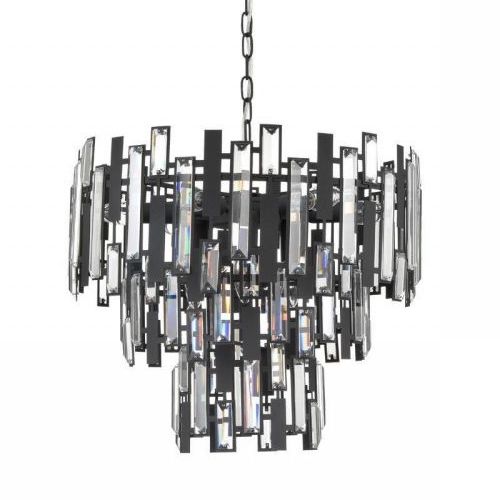 Люстра Darkness Chandelier three cascades Черный Прозрачный Люстра Darkness Chandelier three cascades Черный Прозрачный в Волгограде | Loft Concept