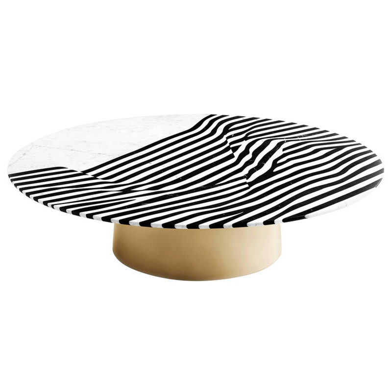 Кофейный стол Stein Marble Coffee Table Черно-белый Латунь Кофейный стол Stein Marble Coffee Table Черно-белый Латунь в Волгограде | Loft Concept